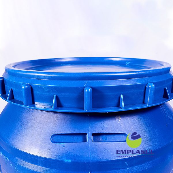 Bombona 200 Litros Azul com tampa grande da marca Emplasul
